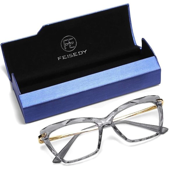 CAT eye glasses frame clear lenses eyewear women - Grey
